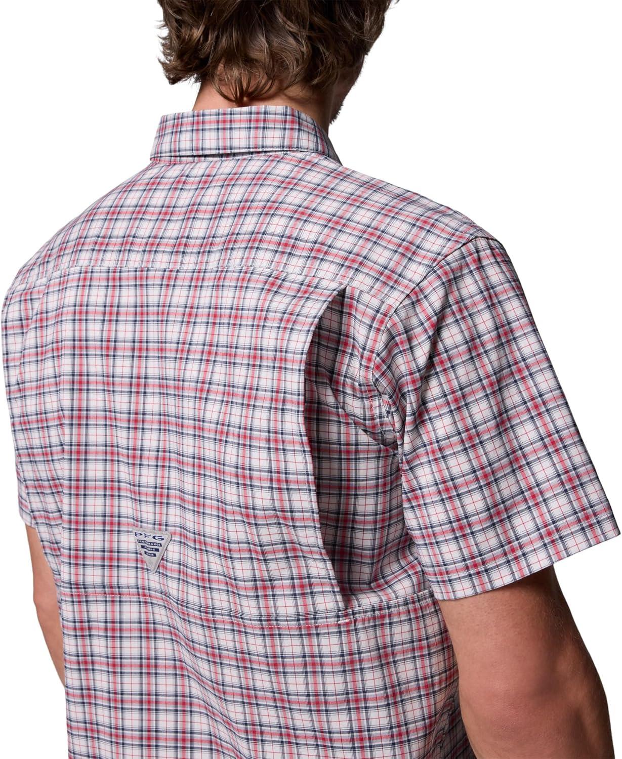 imageColumbia Mens Harbor Peak Short Sleeve ShirtSunset Red Wayward Tartan