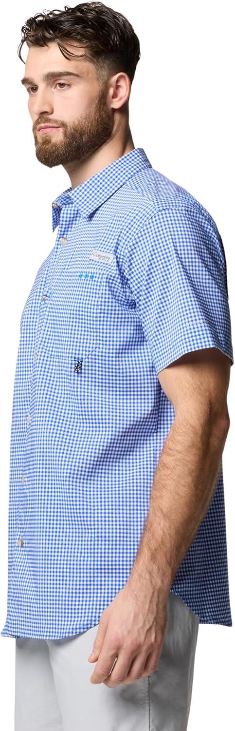 imageColumbia Mens Harbor Peak Short Sleeve ShirtVivid Blue Gingham