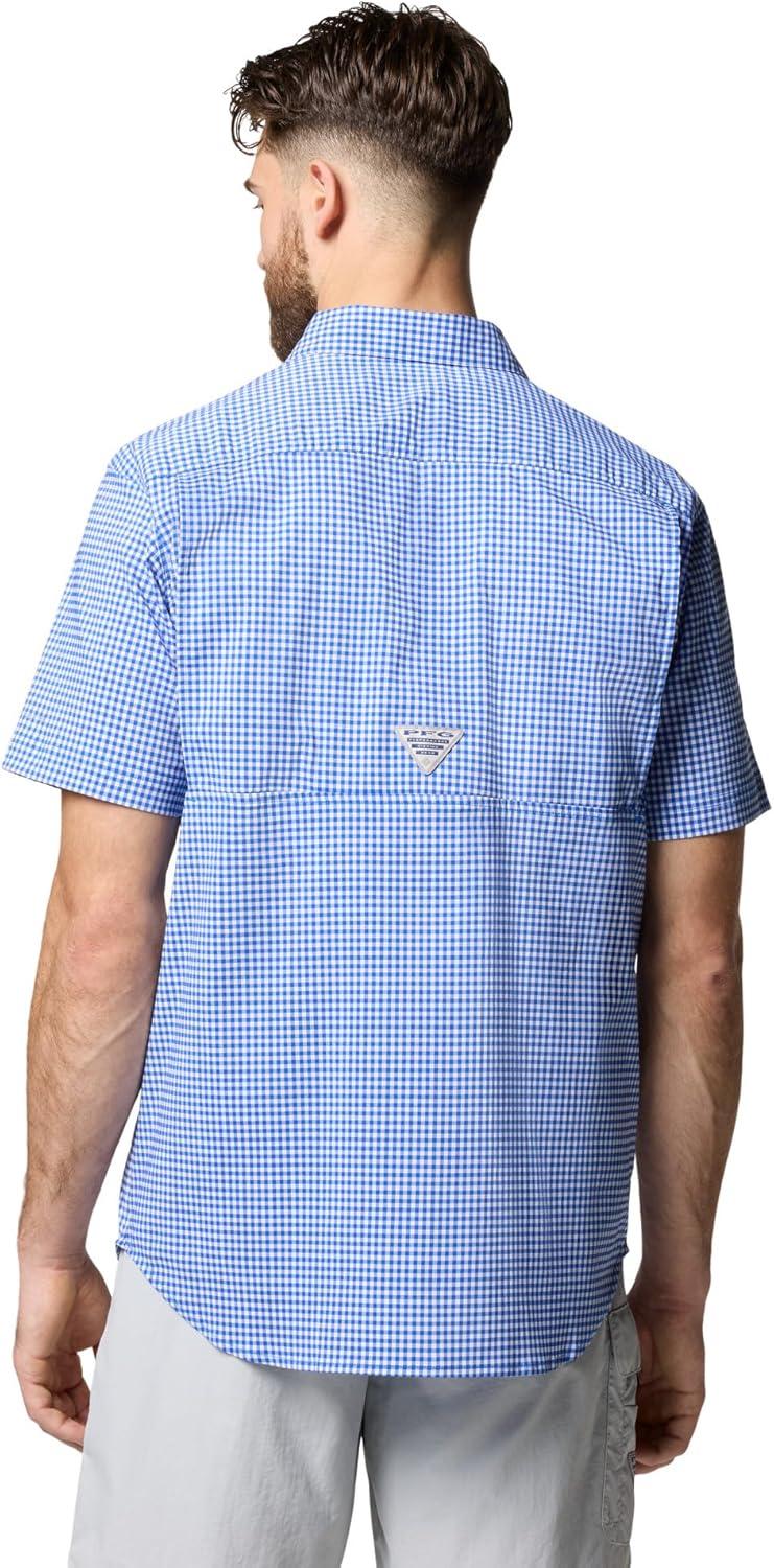 imageColumbia Mens Harbor Peak Short Sleeve ShirtVivid Blue Gingham