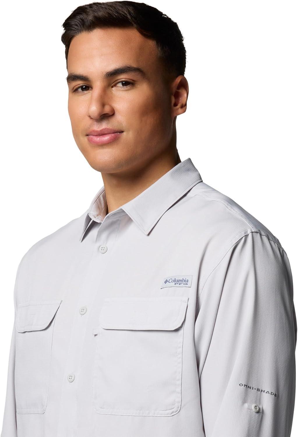 imageColumbia Mens PFG Backwater Long Sleeve ShirtCool Grey