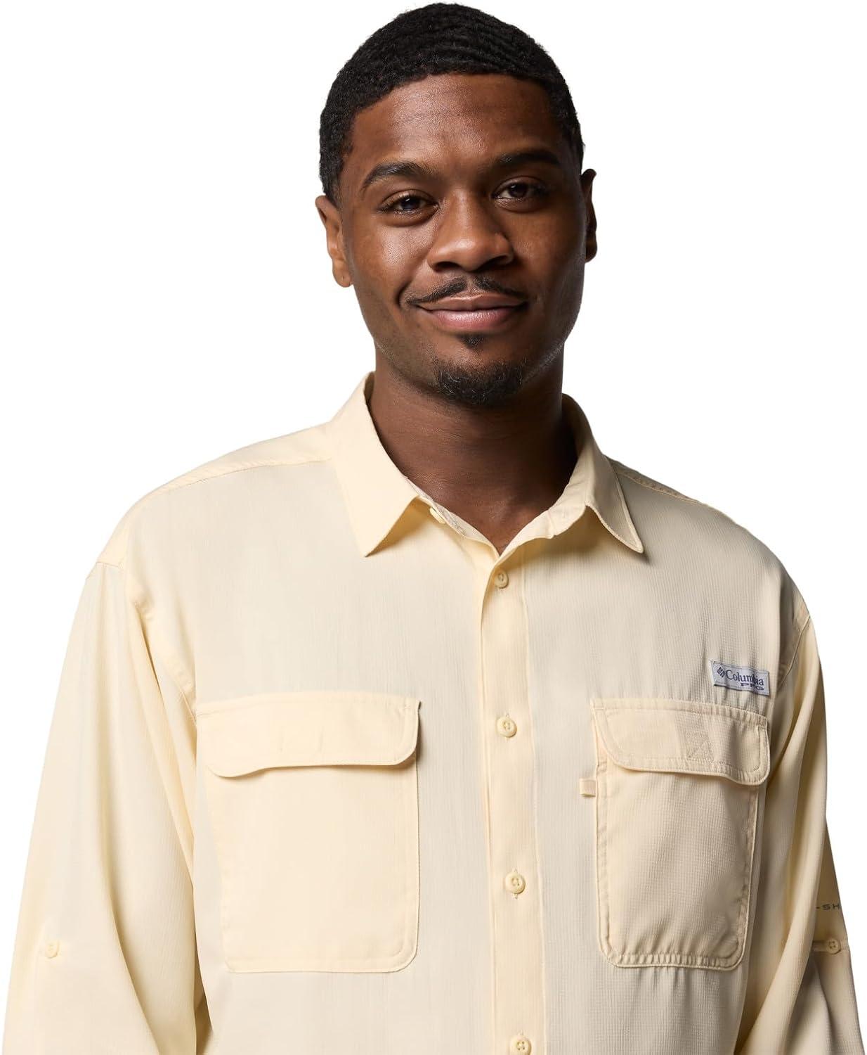 imageColumbia Mens PFG Backwater Long Sleeve ShirtLemon Wash