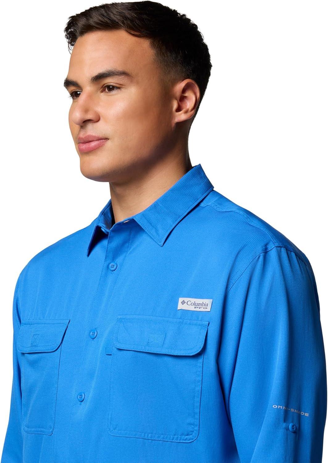 imageColumbia Mens PFG Backwater Long Sleeve ShirtVivid Blue