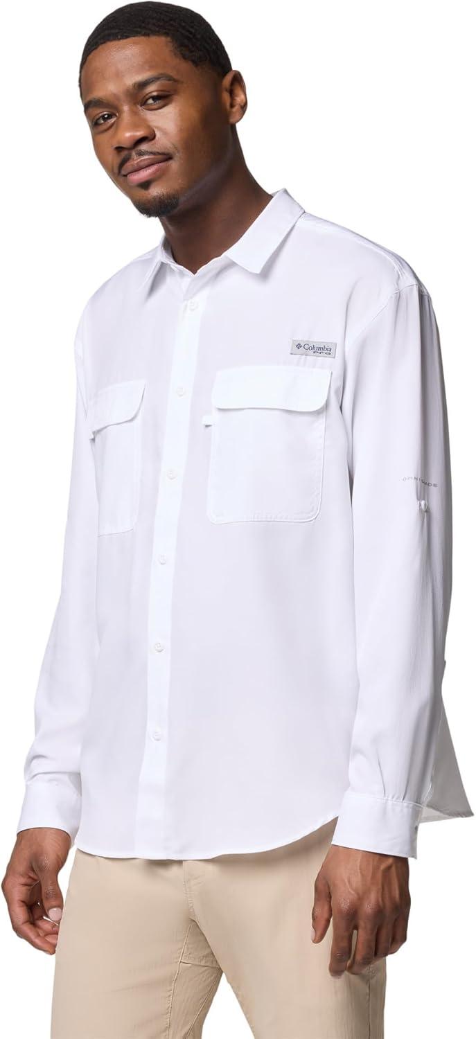 imageColumbia Mens PFG Backwater Long Sleeve ShirtWhite