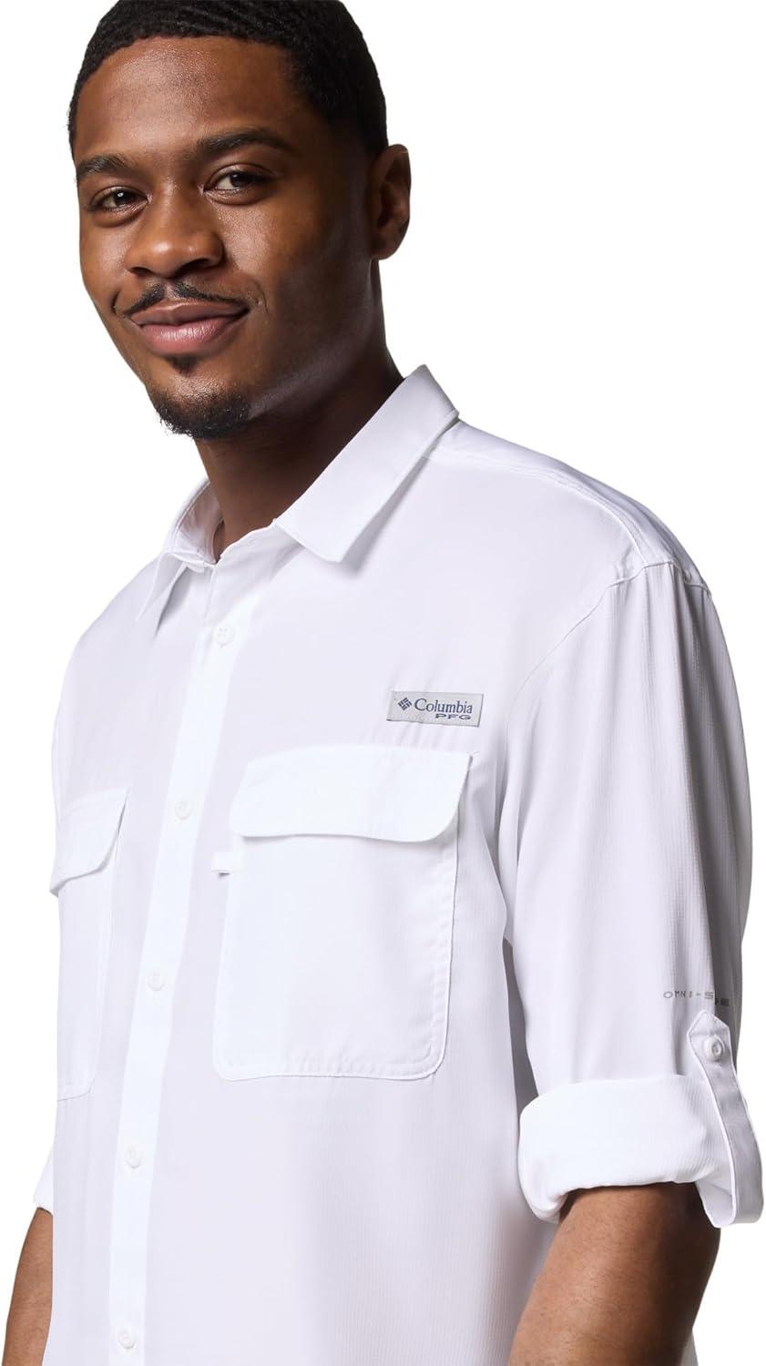 imageColumbia Mens PFG Backwater Long Sleeve ShirtWhite