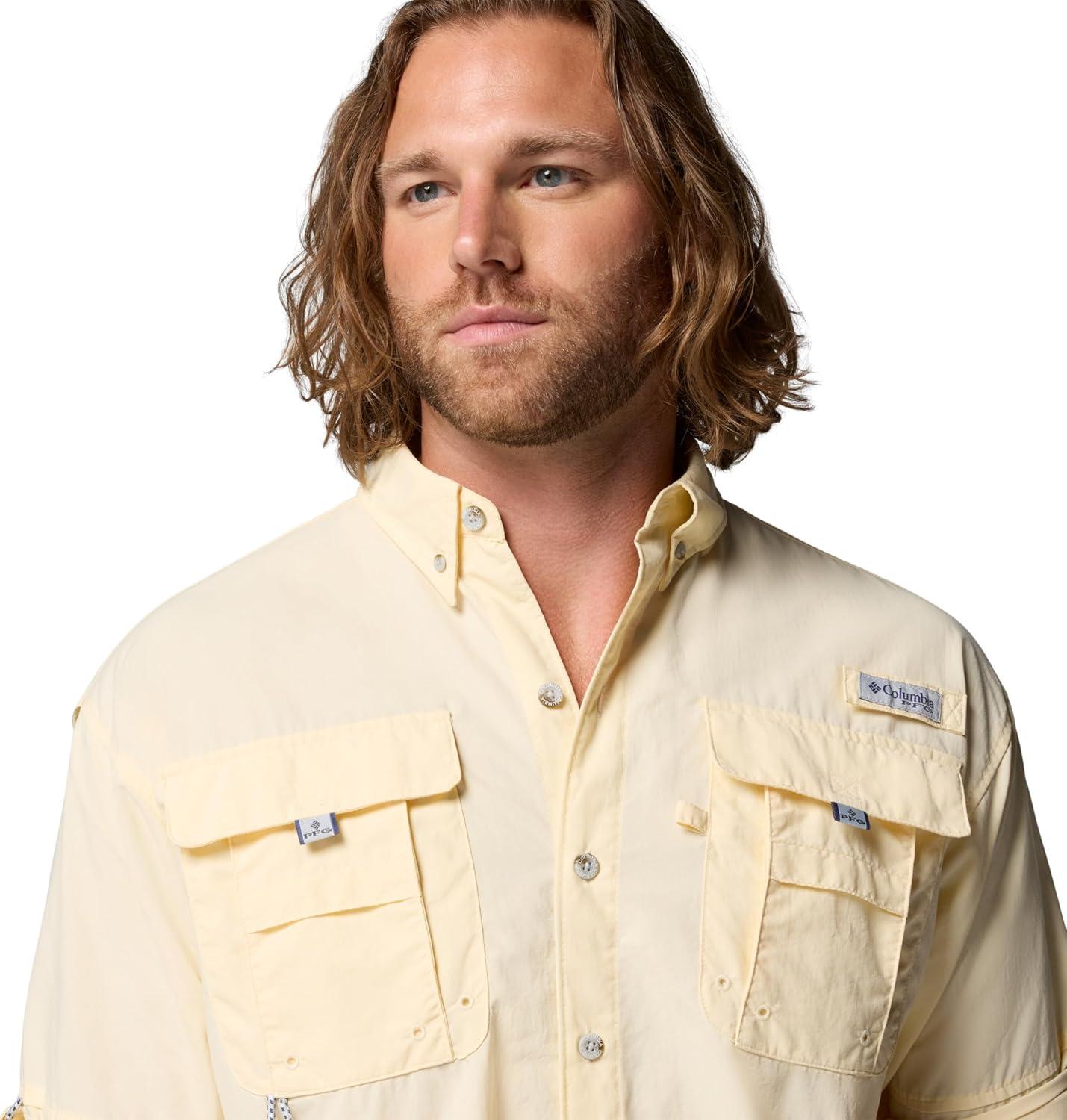 imageColumbia Mens PFG Bahama II Long Sleeve ShirtLemon Wash