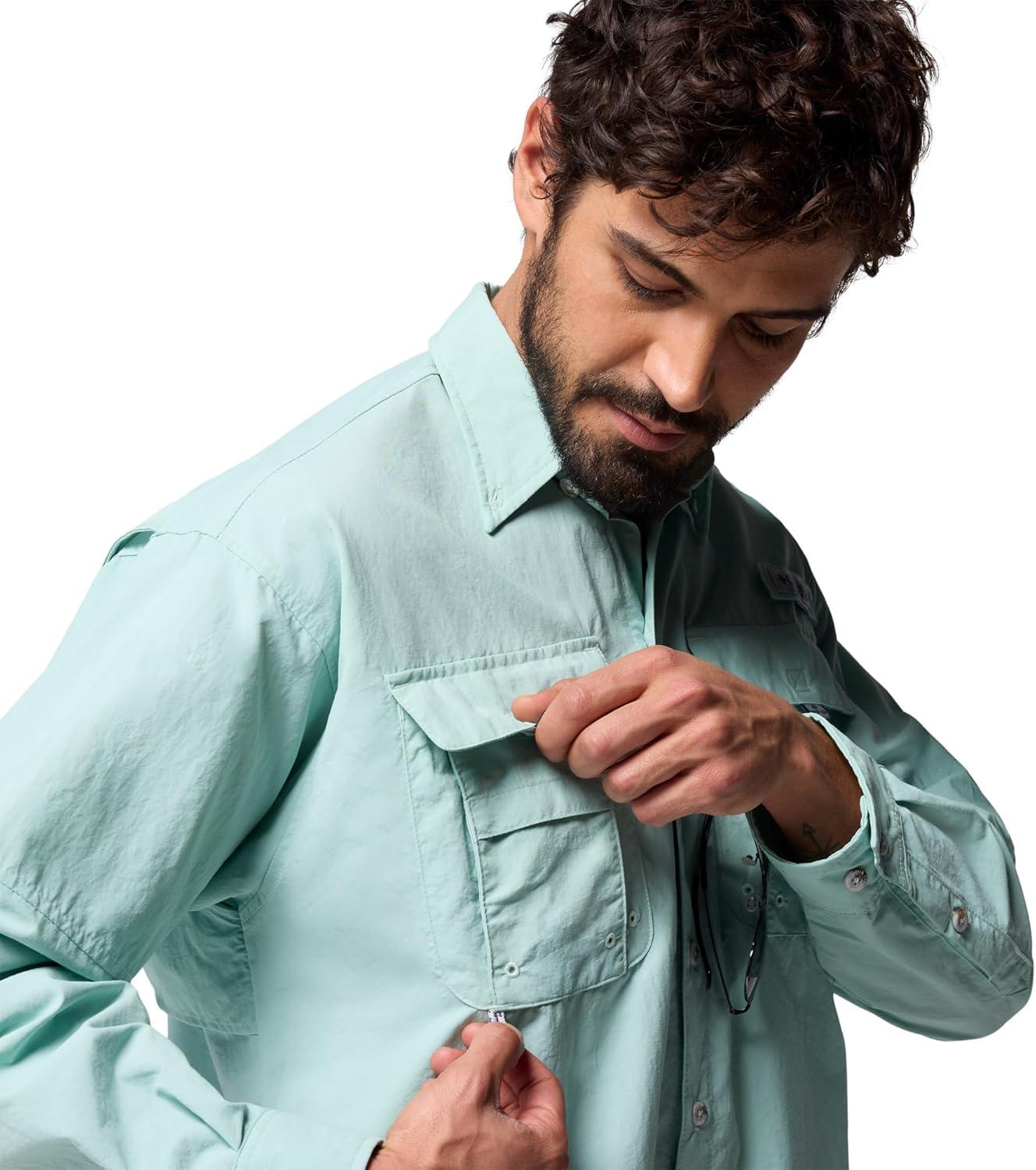 imageColumbia Mens PFG Bahama II Long Sleeve ShirtMisty Jade