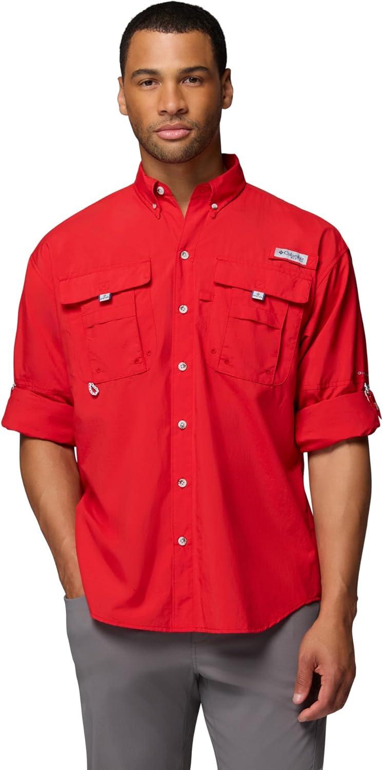 imageColumbia Mens PFG Bahama II Long Sleeve ShirtRed Spark