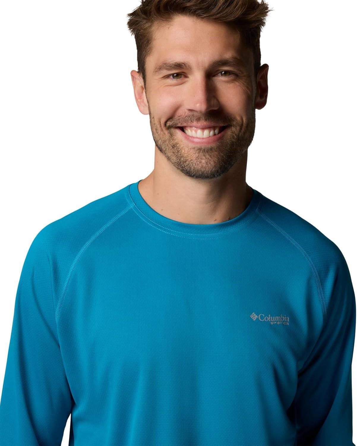 imageColumbia Mens PFG Solar Stream Long SleeveBlue Echo