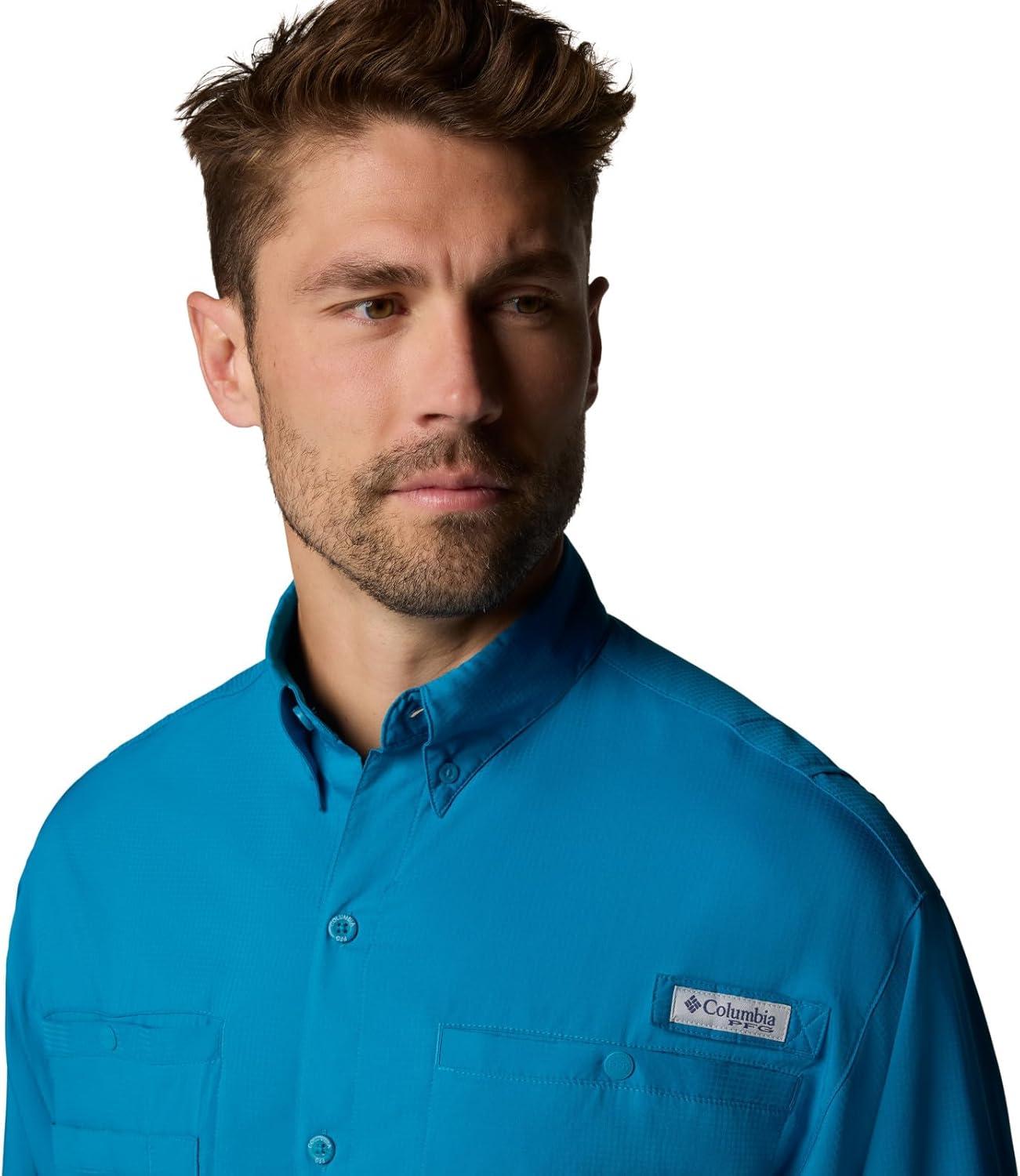 imageColumbia Mens PFG Tamiami Ii Long Sleeve ShirtBlue Echo