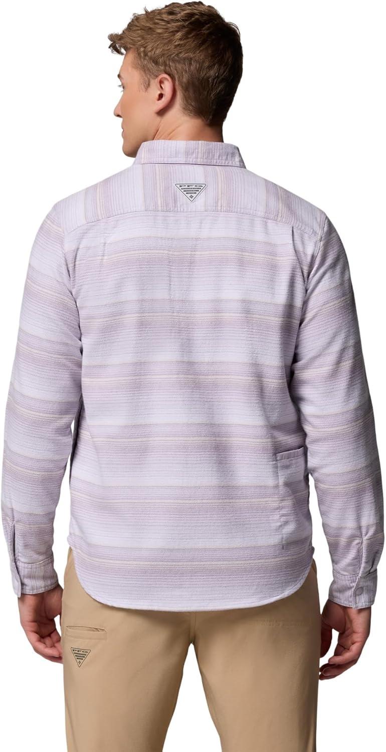 imageColumbia Mens PFG Uncharted Over ShirtLavender Pearl Twilights Stripe
