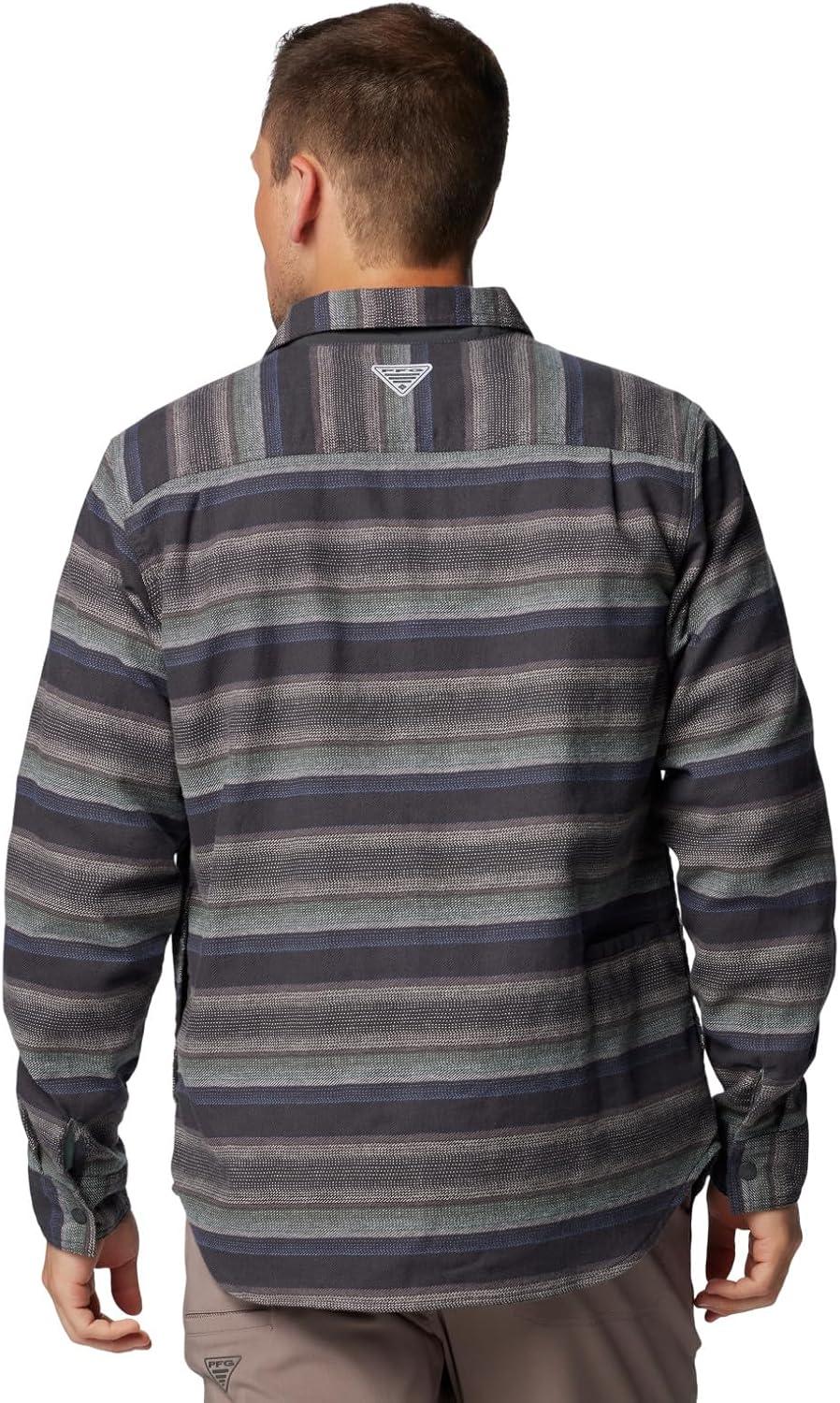 imageColumbia Mens PFG Uncharted Over ShirtShark Lunar Stripe