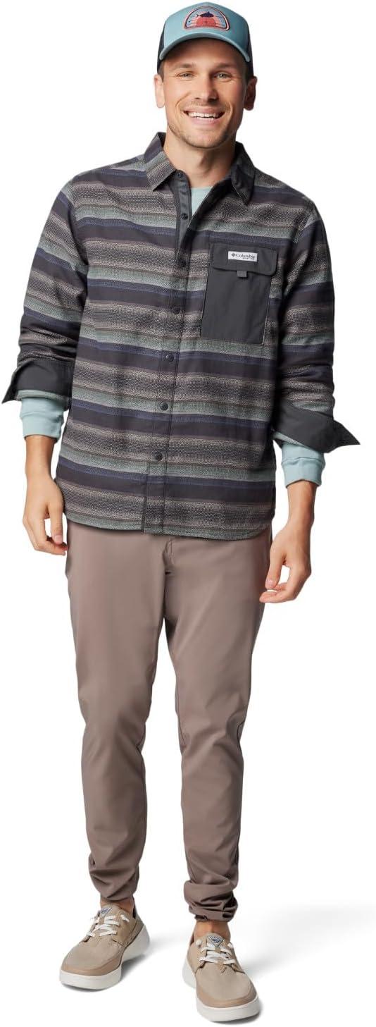 imageColumbia Mens PFG Uncharted Over ShirtShark Lunar Stripe