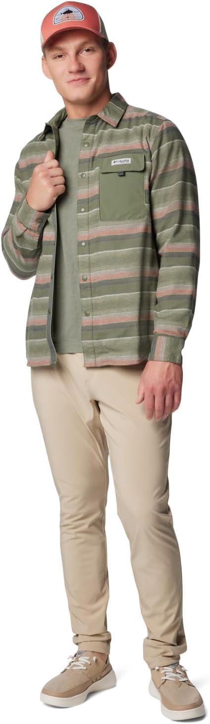 imageColumbia Mens PFG Uncharted Over ShirtSmokey Sage Lunar Stripe