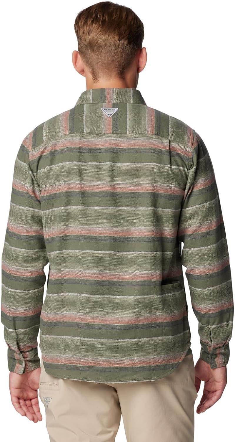imageColumbia Mens PFG Uncharted Over ShirtSmokey Sage Lunar Stripe