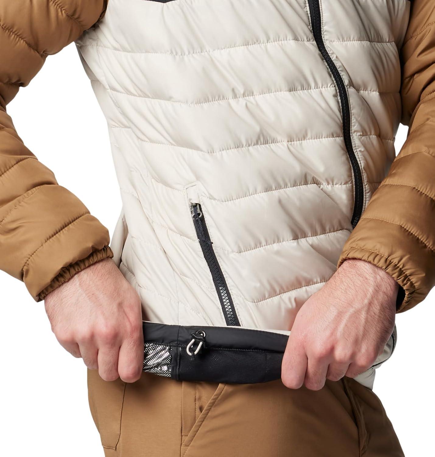 imageColumbia Mens Powder Lite II Hooded JacketDark StoneBlackDelta