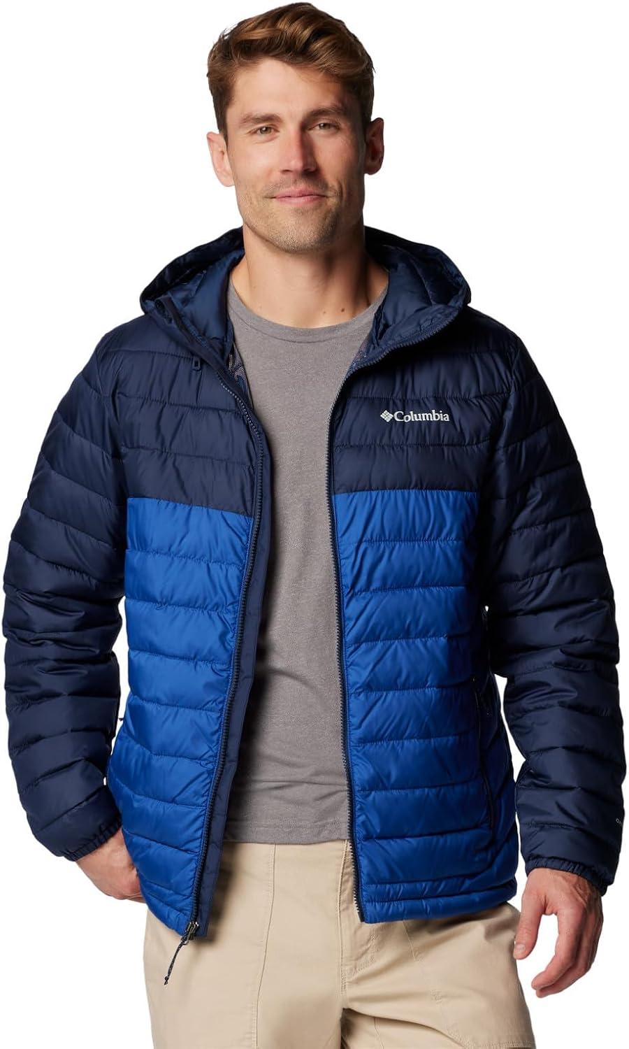 imageColumbia Mens Powder Lite II Hooded JacketMountain BlueCollegiate Navy