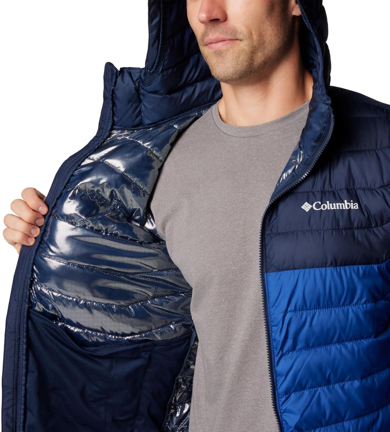 imageColumbia Mens Powder Lite II Hooded JacketMountain BlueCollegiate Navy