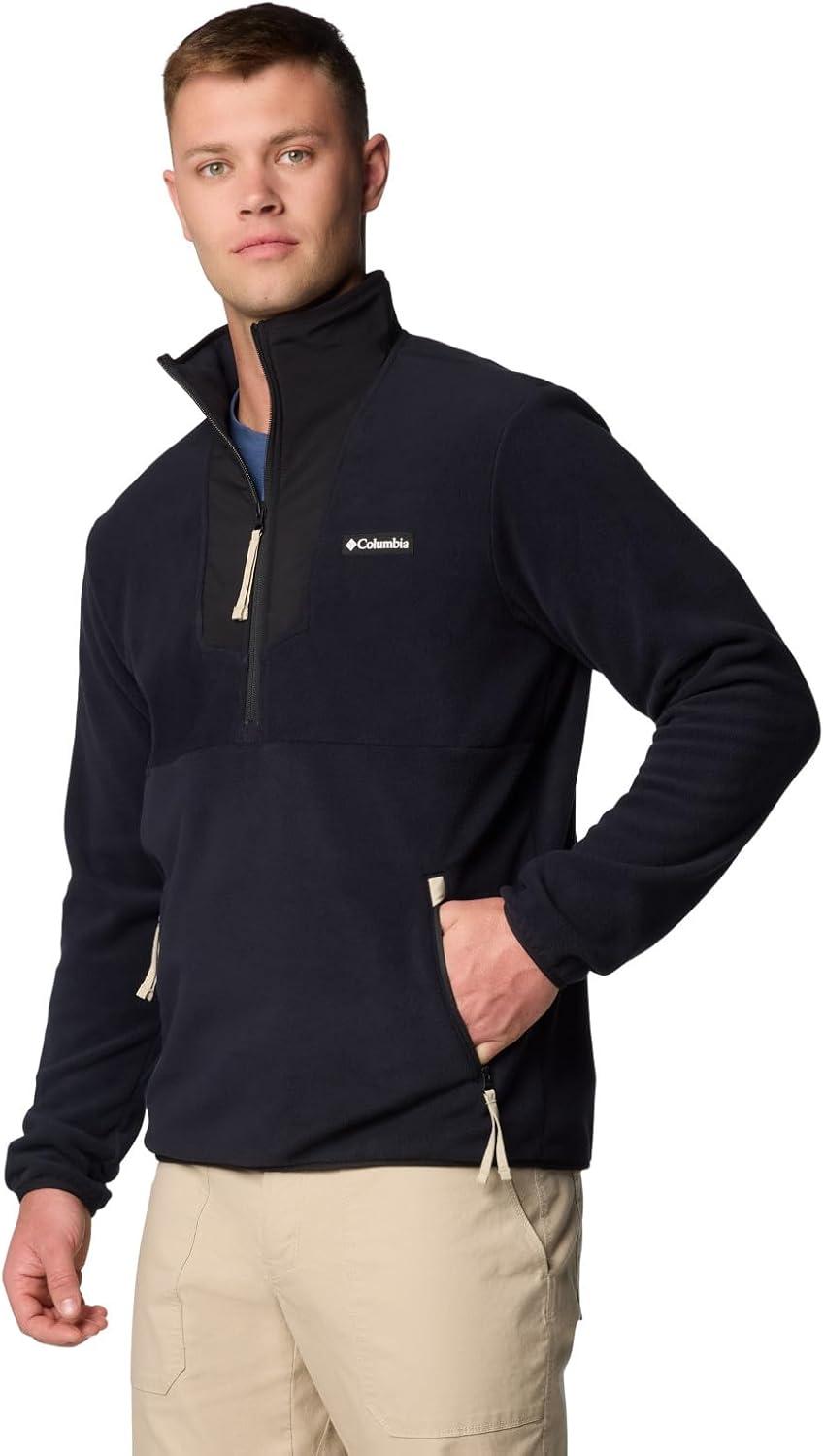 imageColumbia Mens Sequoia Grove Half Zip FleeceBlackBlackAncient Fossil Pulls
