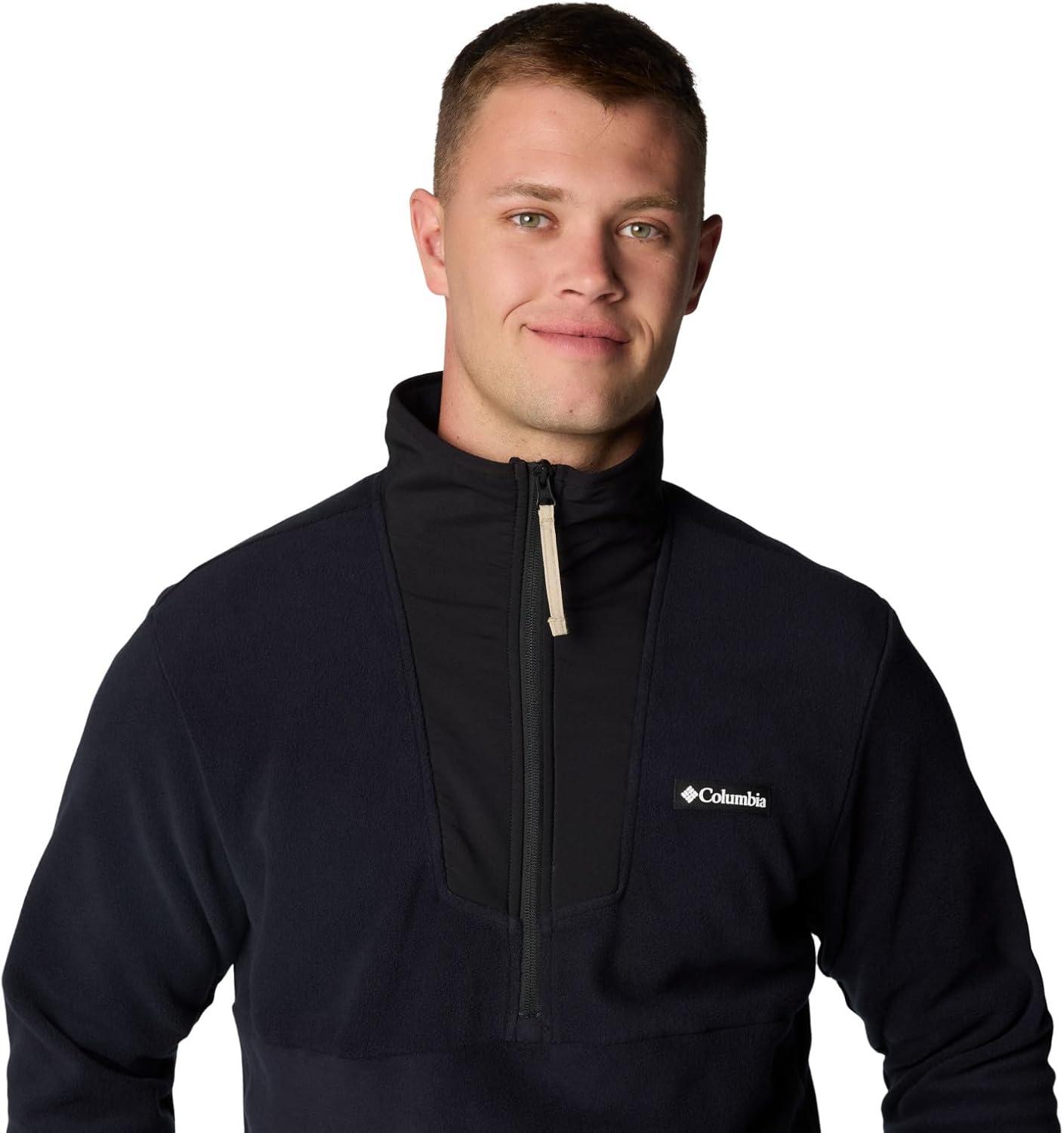 imageColumbia Mens Sequoia Grove Half Zip FleeceBlackBlackAncient Fossil Pulls