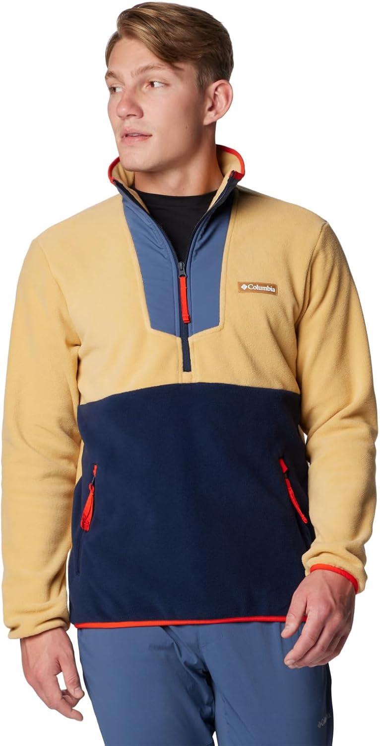 imageColumbia Mens Sequoia Grove Half Zip FleeceLight CamelDark MountainCollegiate NavySpicy