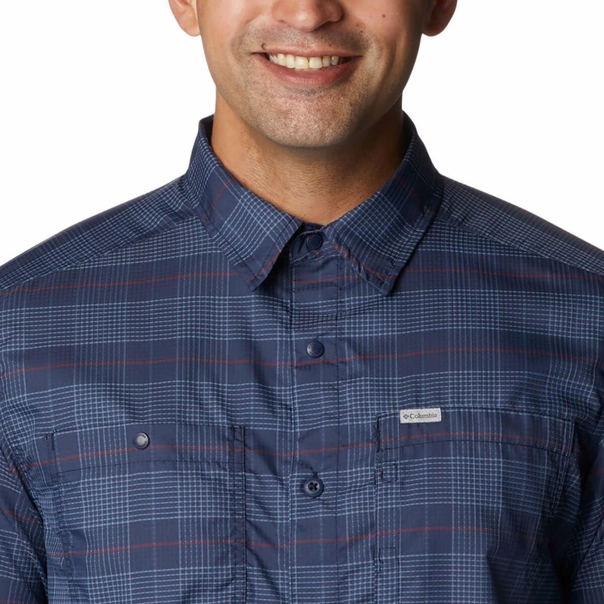 imageColumbia Mens Silver Ridge Utility Lite Plaid Long SleeveCollegiate Navy Trail Crossing Plaid
