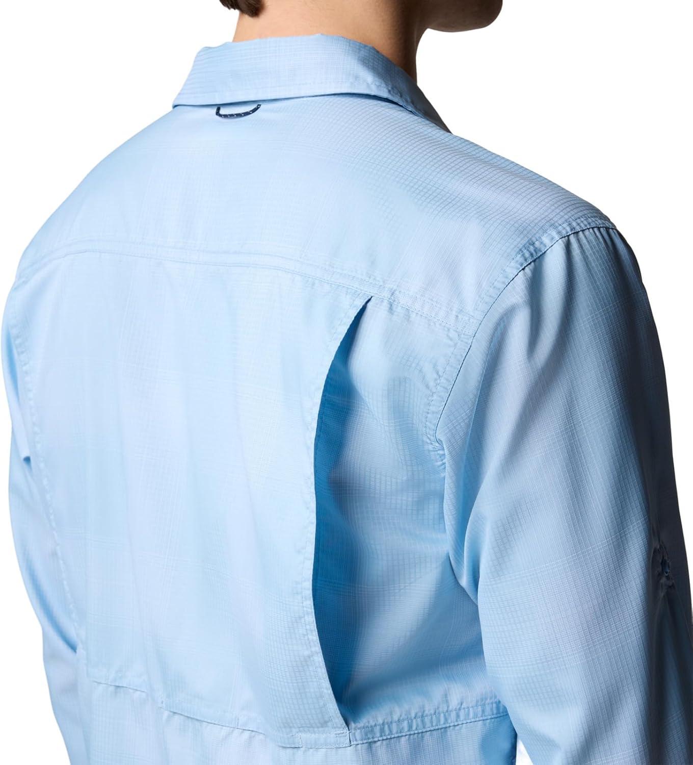 imageColumbia Mens Silver Ridge Utility Lite Plaid Long SleeveRipple Blue Large Blur Check