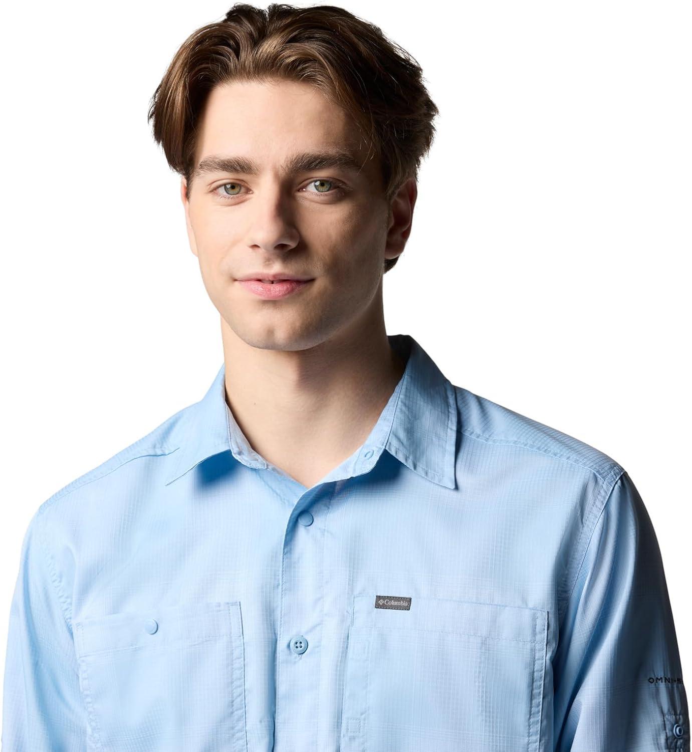 imageColumbia Mens Silver Ridge Utility Lite Plaid Long SleeveRipple Blue Large Blur Check