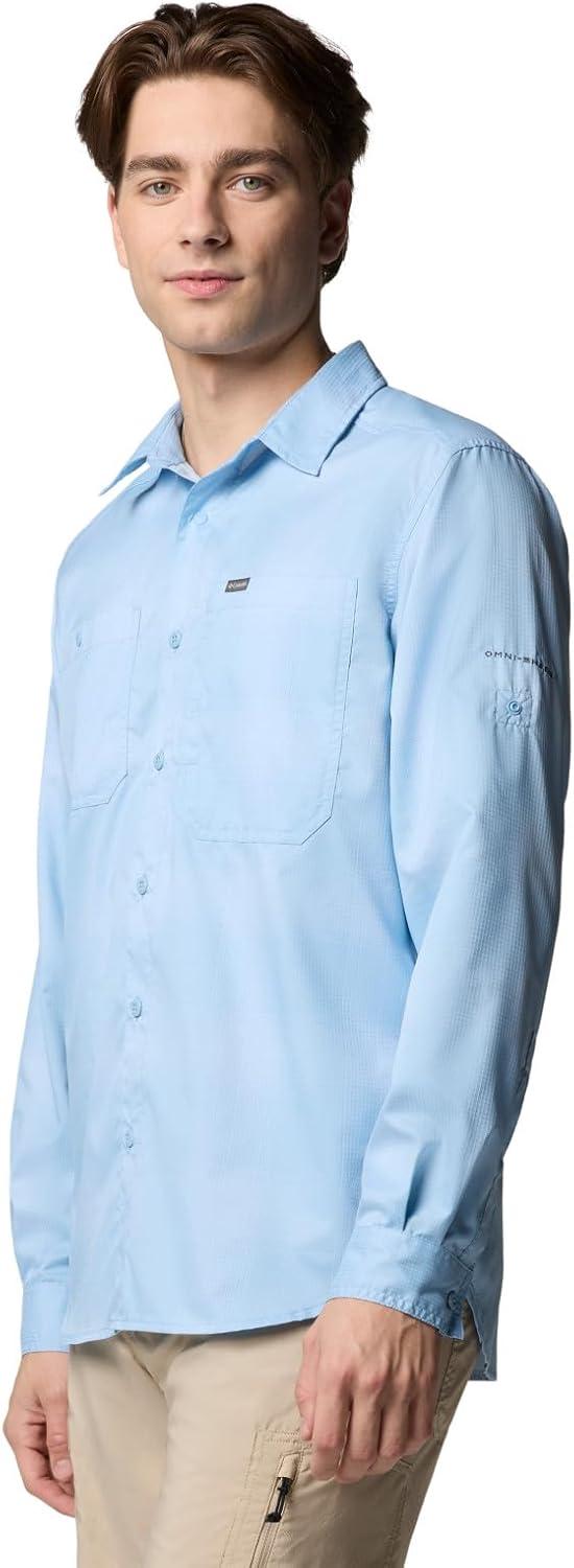 imageColumbia Mens Silver Ridge Utility Lite Plaid Long SleeveRipple Blue Large Blur Check