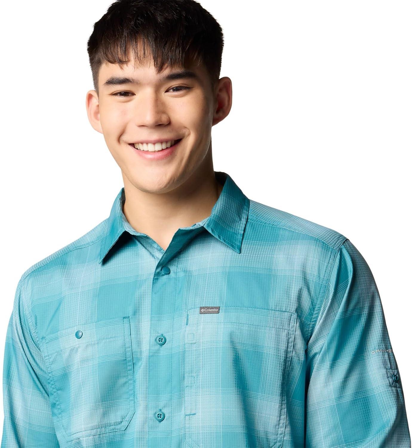 imageColumbia Mens Silver Ridge Utility Lite Plaid Long SleeveRiver Blue Large Blur Check