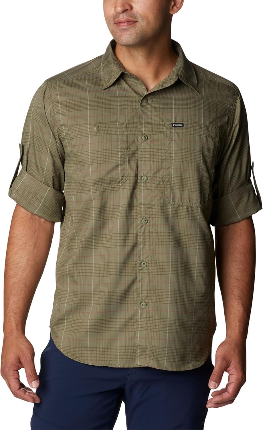imageColumbia Mens Silver Ridge Utility Lite Plaid Long SleeveStone Green Trail Crossing Plaid