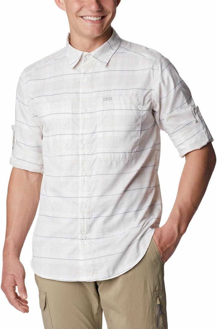 imageColumbia Mens Silver Ridge Utility Lite Plaid Long SleeveWhite Trail Crossing Plaid