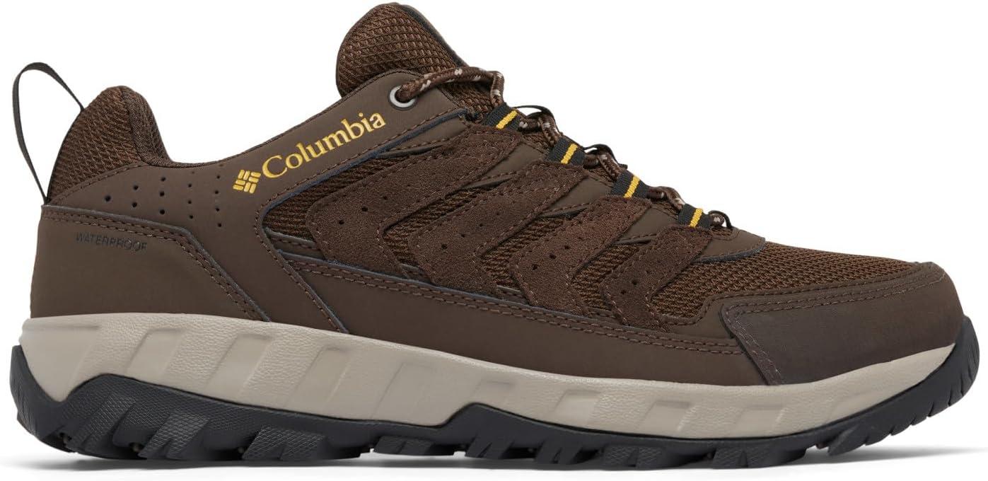 imageColumbia Mens Strata Trail Low Waterproof Hiking ShoesCordovanGolden Yellow