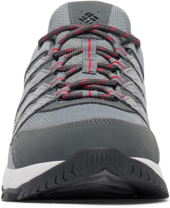 imageColumbia Mens Strata Trail Low Waterproof Hiking ShoesTitanium Grey SteelMountain Red