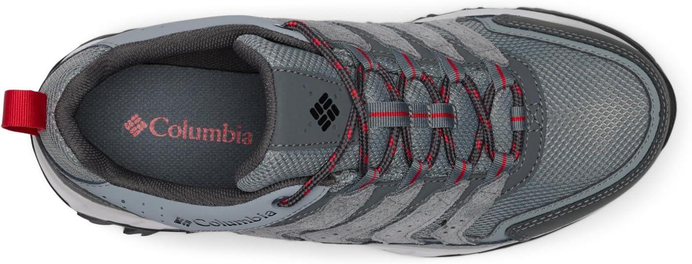 imageColumbia Mens Strata Trail Low Waterproof Hiking ShoesTitanium Grey SteelMountain Red