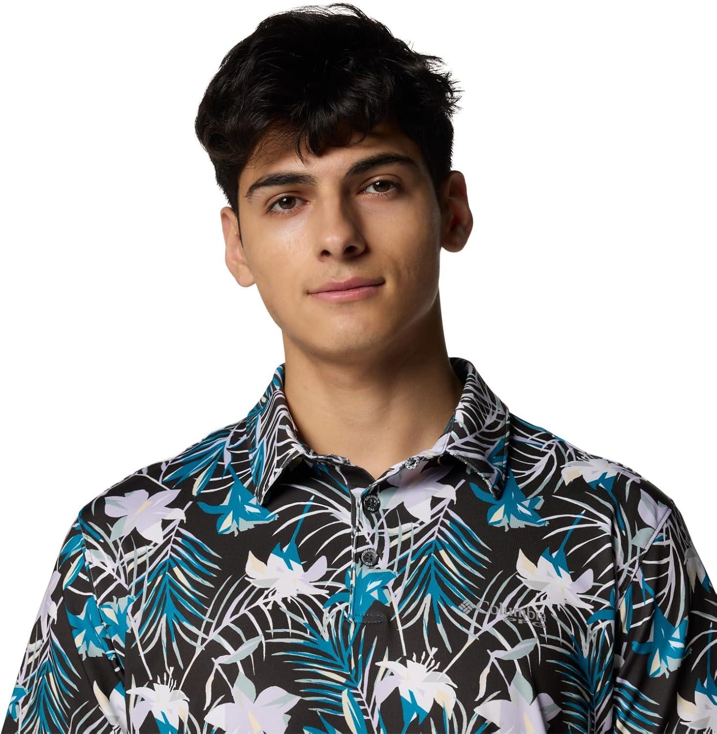 imageColumbia Mens Super Slack Tide II Stretch PoloShark Tropicfield
