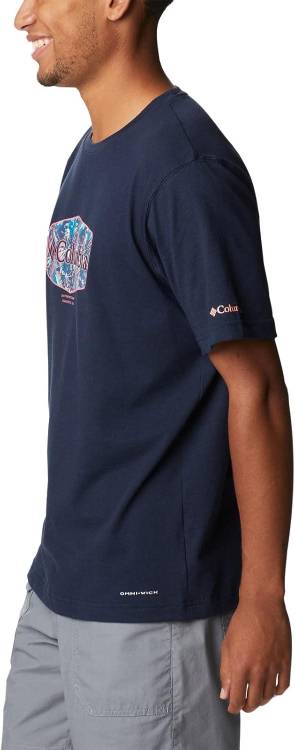 imageColumbia Mens Thistletown Hills Short SleeveCollegiate Navy HthrWanderland Graphic