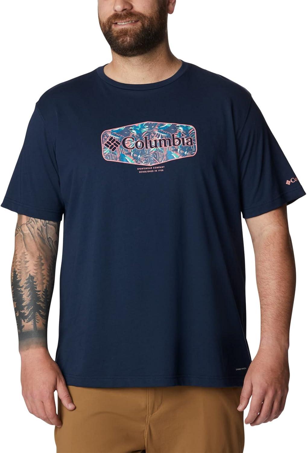 imageColumbia Mens Thistletown Hills Short SleeveCollegiate Navy HthrWanderland Graphic
