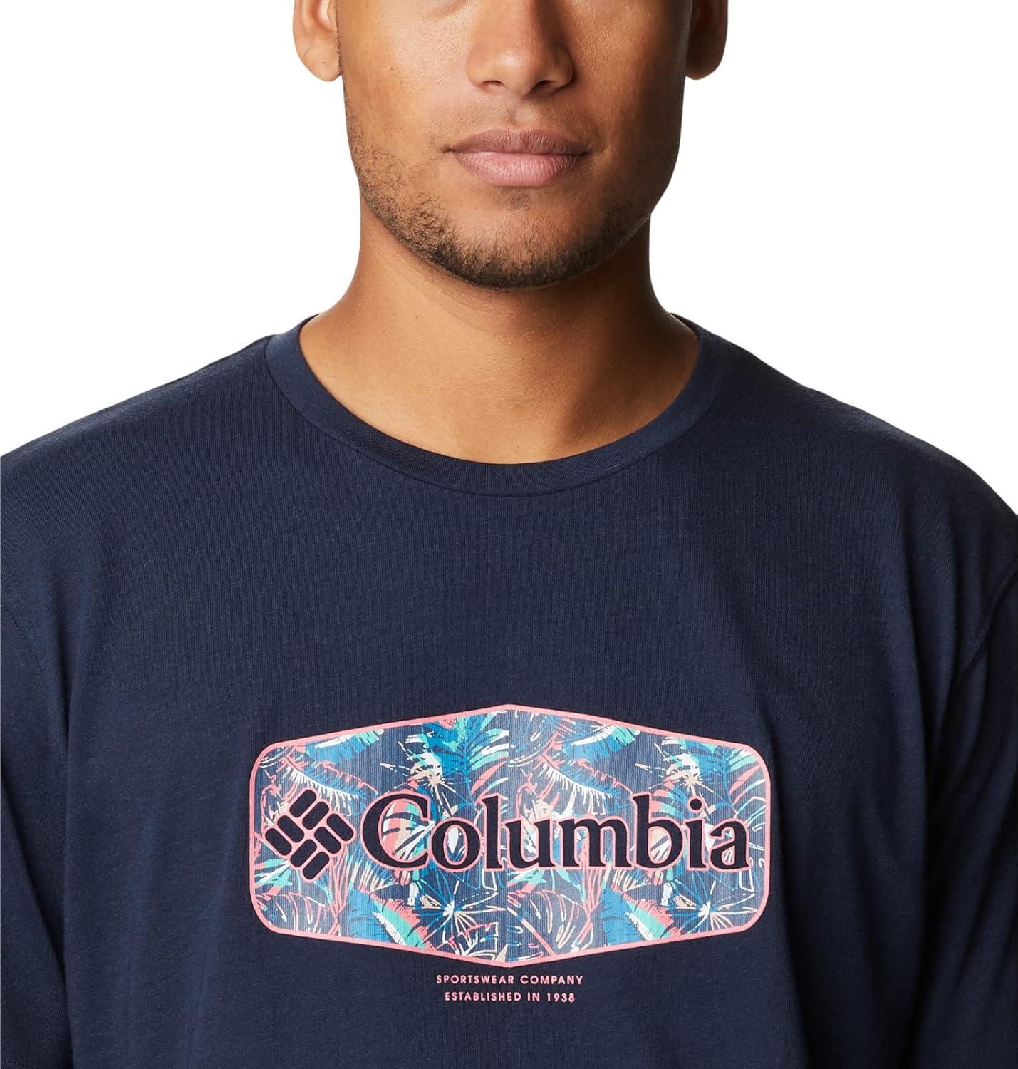 imageColumbia Mens Thistletown Hills Short SleeveCollegiate Navy HthrWanderland Graphic