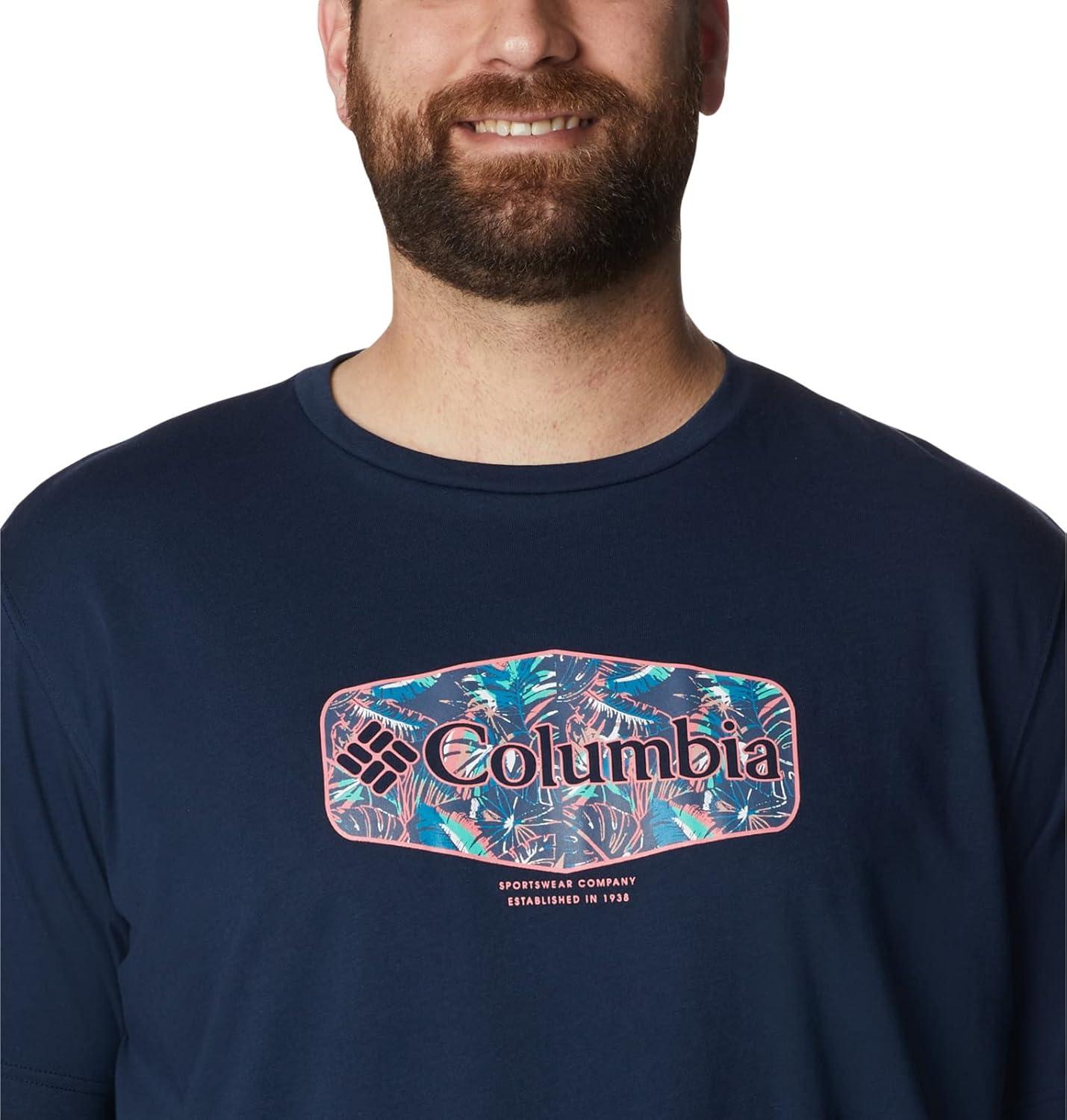 imageColumbia Mens Thistletown Hills Short SleeveCollegiate Navy HthrWanderland Graphic