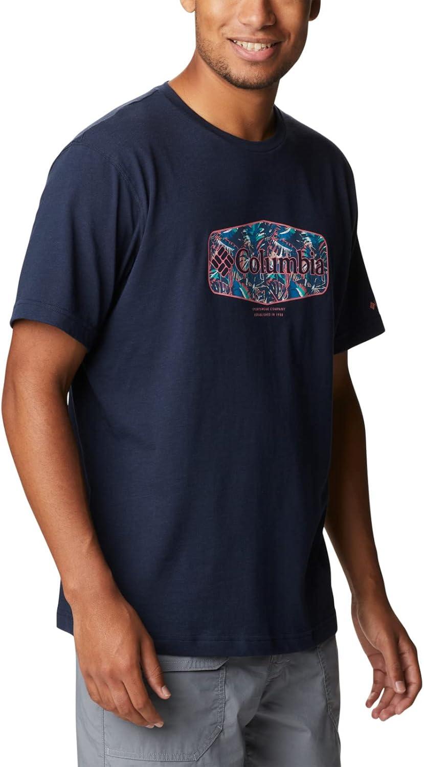 imageColumbia Mens Thistletown Hills Short SleeveCollegiate Navy HthrWanderland Graphic