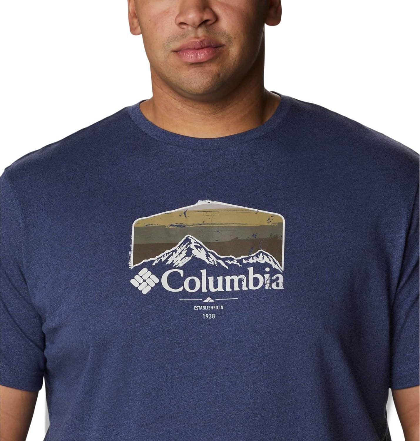imageColumbia Mens Thistletown Hills Short SleeveDark Mountain HeatherHikers Graphic