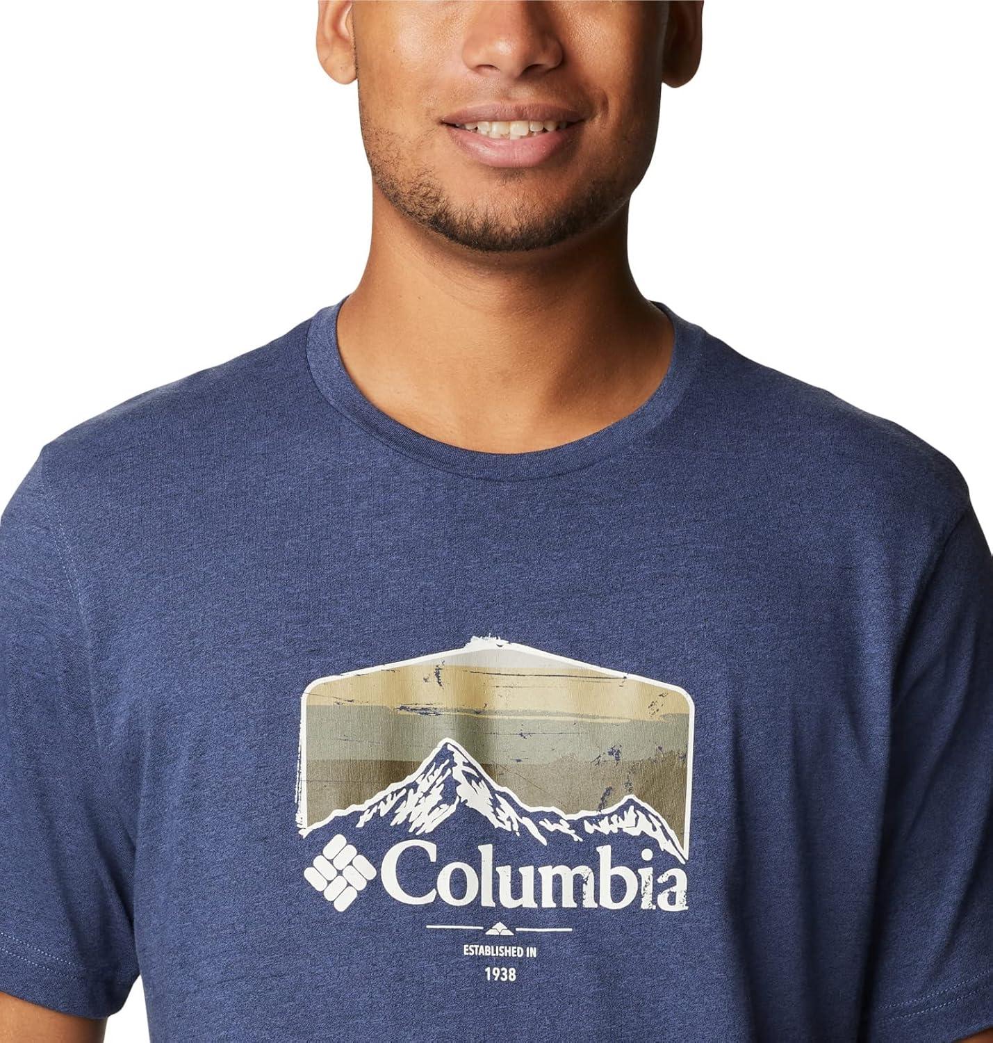 imageColumbia Mens Thistletown Hills Short SleeveDark Mountain HeatherHikers Graphic
