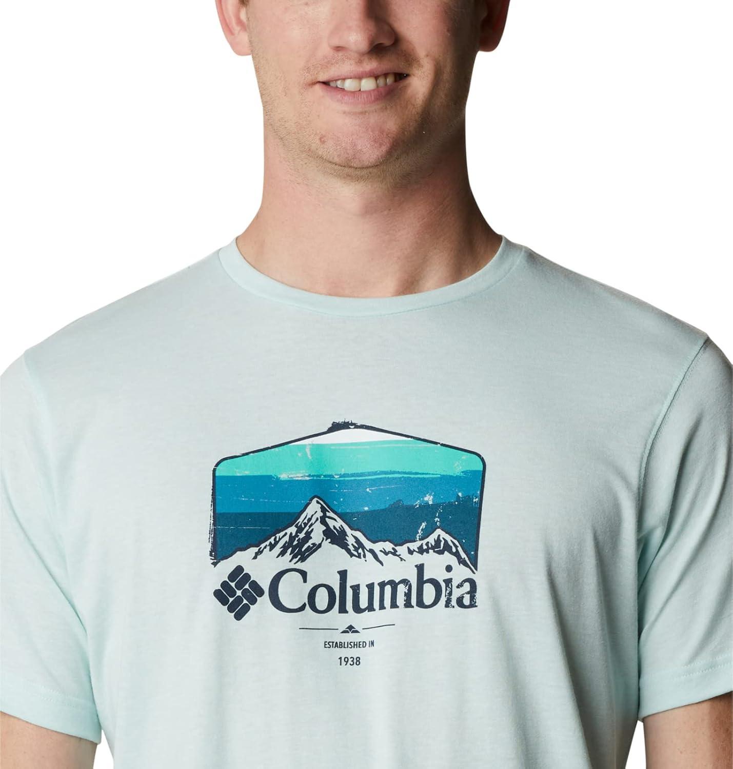 imageColumbia Mens Thistletown Hills Short SleeveIcy Morn HeatherHikers Graphic