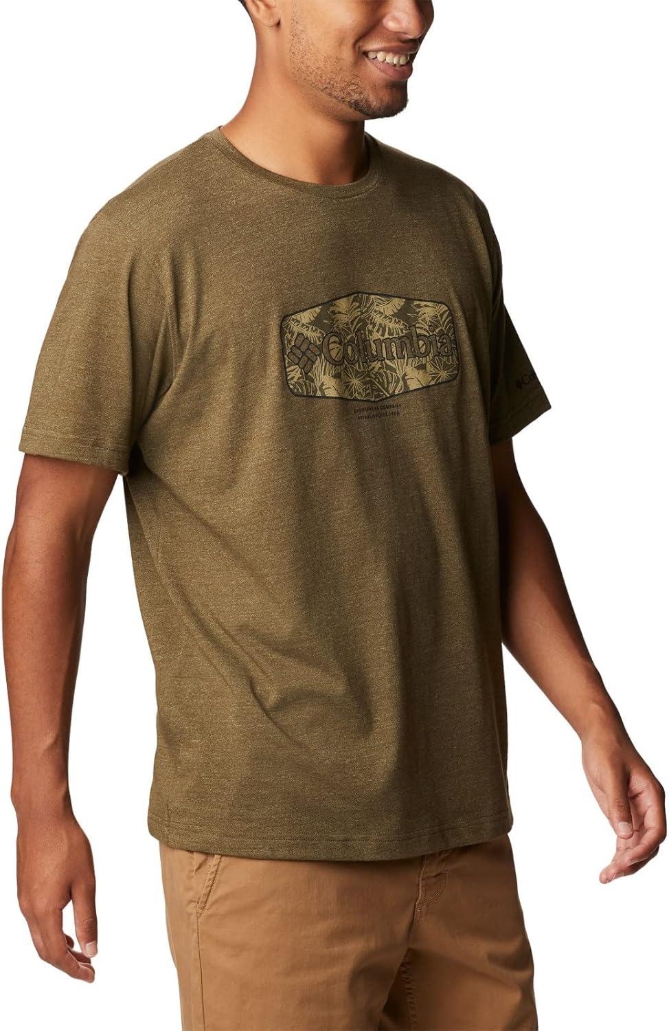 imageColumbia Mens Thistletown Hills Short SleeveOlive Green HeatherWanderland Graphic