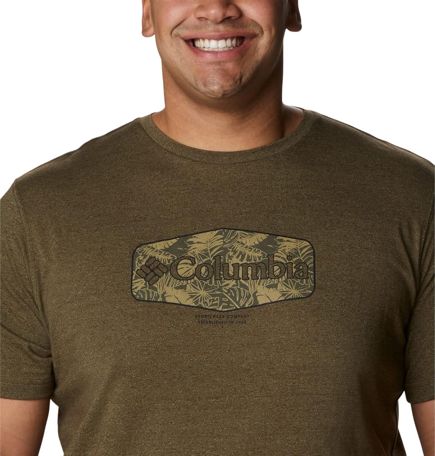 imageColumbia Mens Thistletown Hills Short SleeveOlive Green HeatherWanderland Graphic