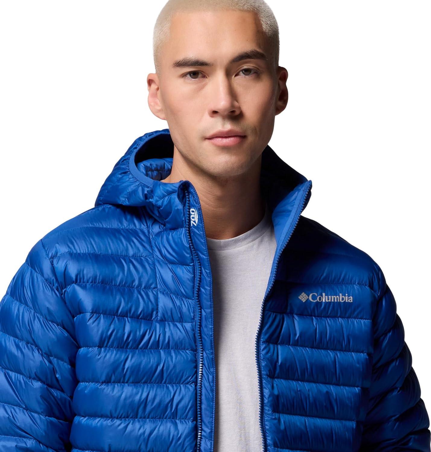imageColumbia mens Corelite Down Hooded JacketMountain Blue