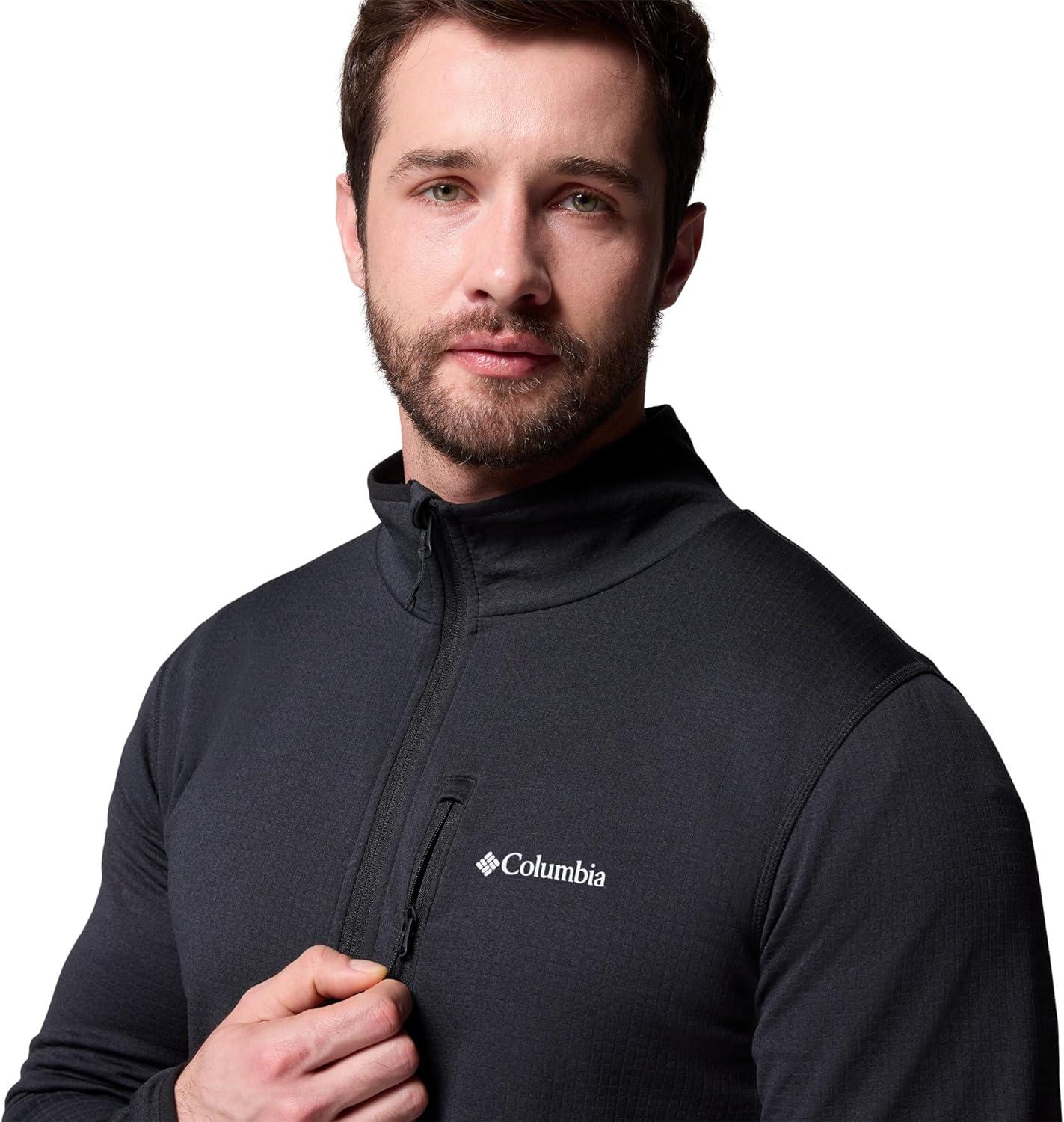 imageColumbia mens Essential Hike Grid Fleece Full ZipBlack