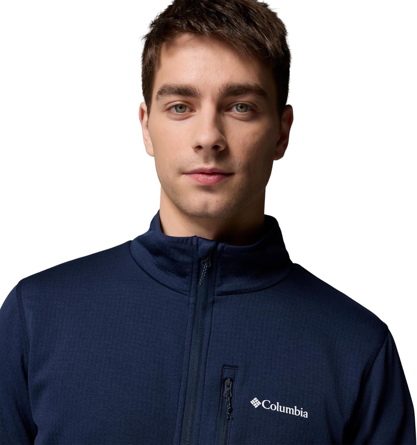 imageColumbia mens Essential Hike Grid Fleece Full ZipCollegiate Navy