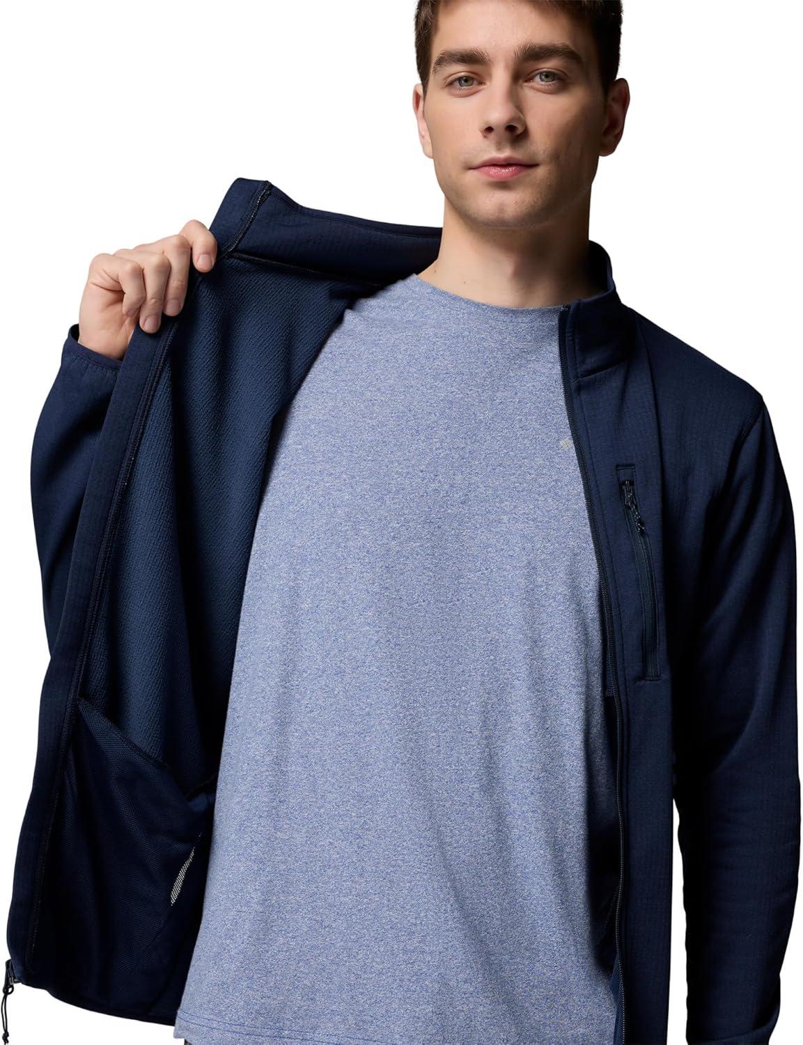 imageColumbia mens Essential Hike Grid Fleece Full ZipCollegiate Navy