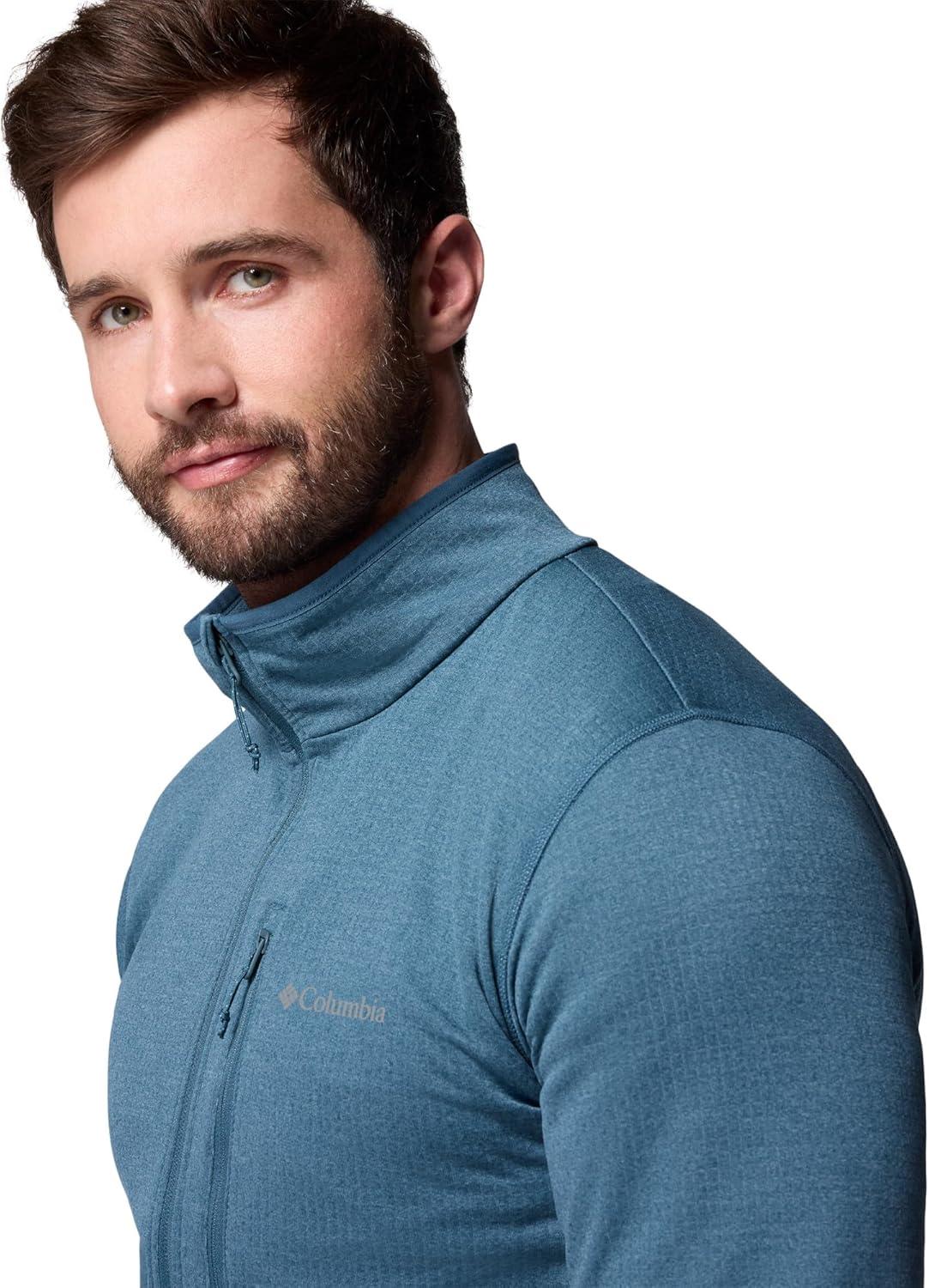 imageColumbia mens Essential Hike Grid Fleece Full ZipEverblue